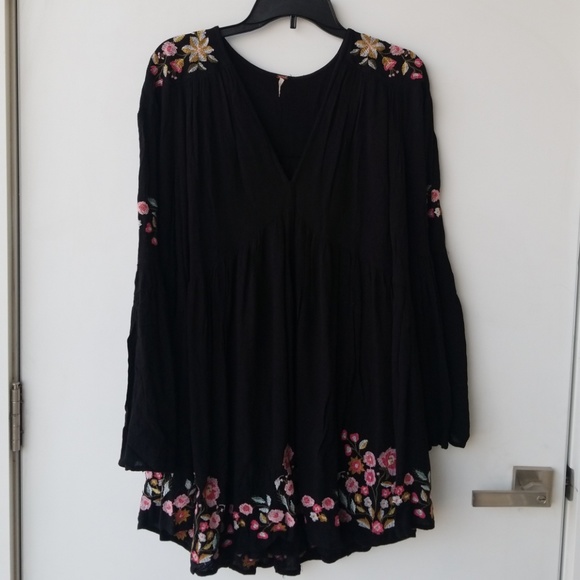 FREE PEOPLE TE AMO BLACK MINI DRESS - Picture 5 of 7